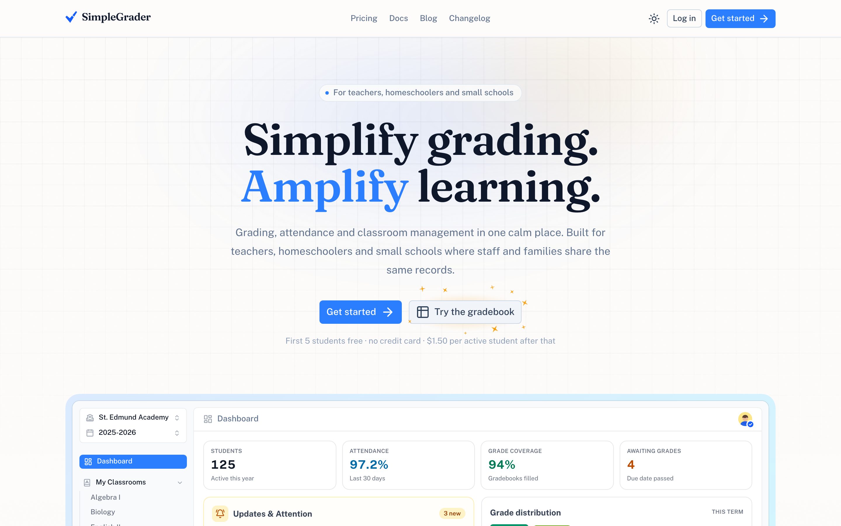 The SimpleGrader website on a laptop